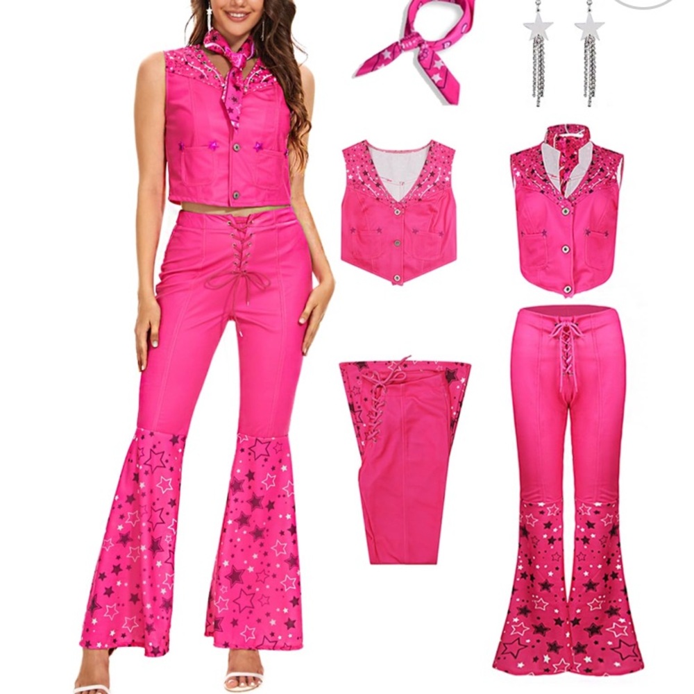 Women's Vibrant Pink western Pantsuit